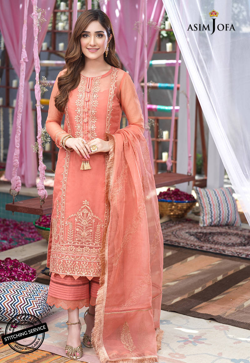 Embroiered and Organza Asim Jofa Suit