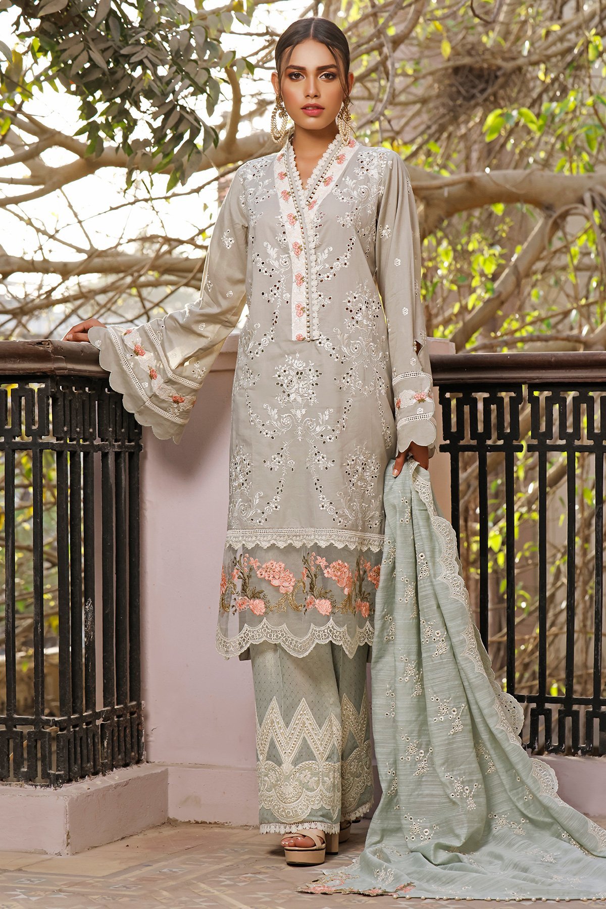 Firdous Chikan Embroidered Lawn Suit