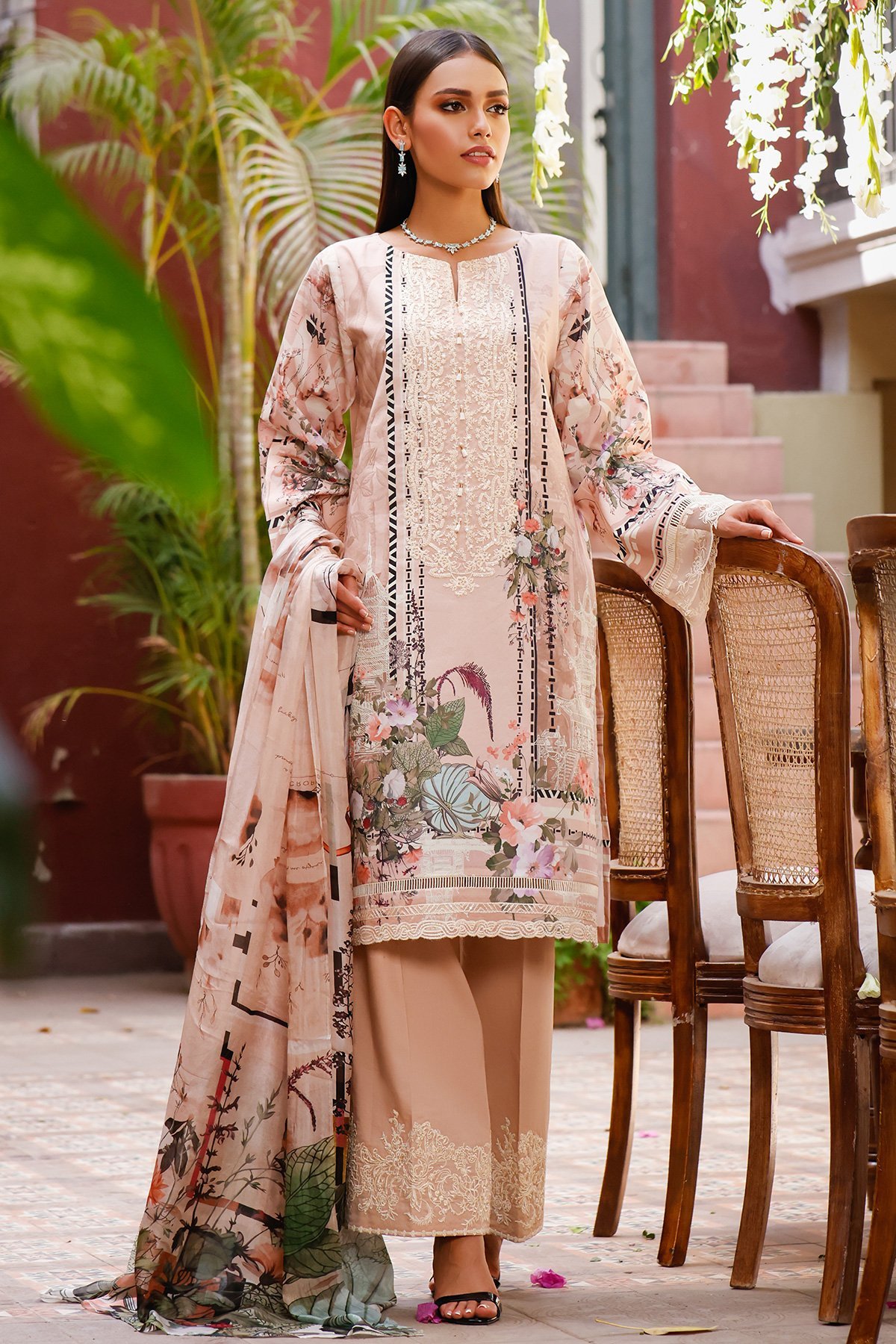 Firdous Digital Printed Lawn and Cotton Suit