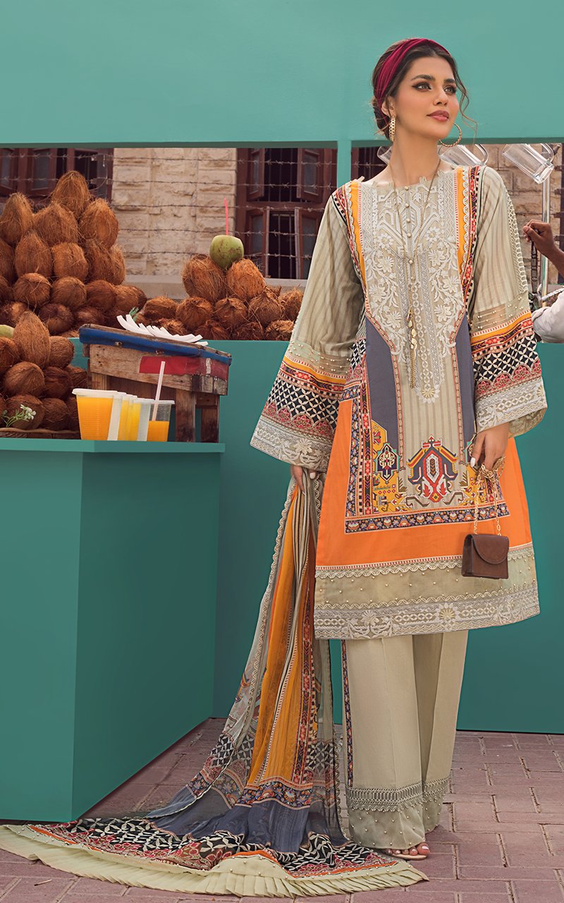 Threads And Motifs 3Pc Lawn Suit