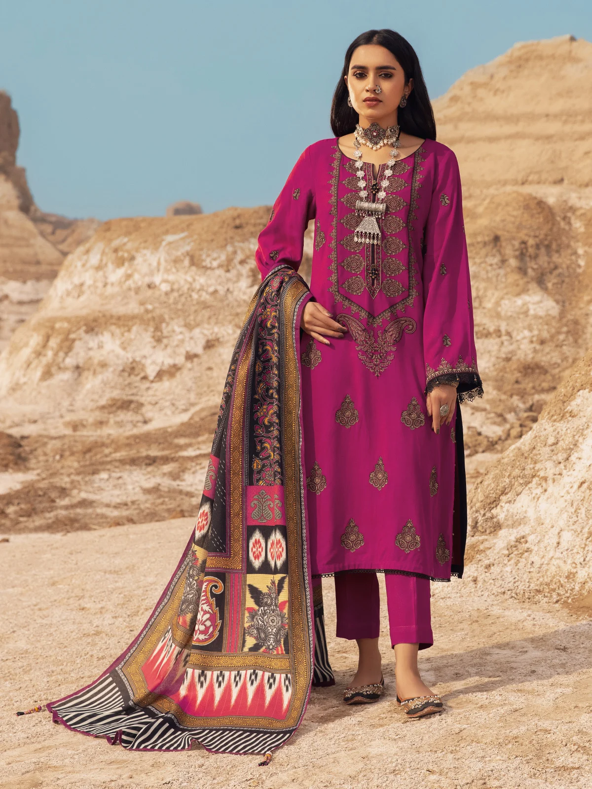 Embroidered Crepe 3Pc suit