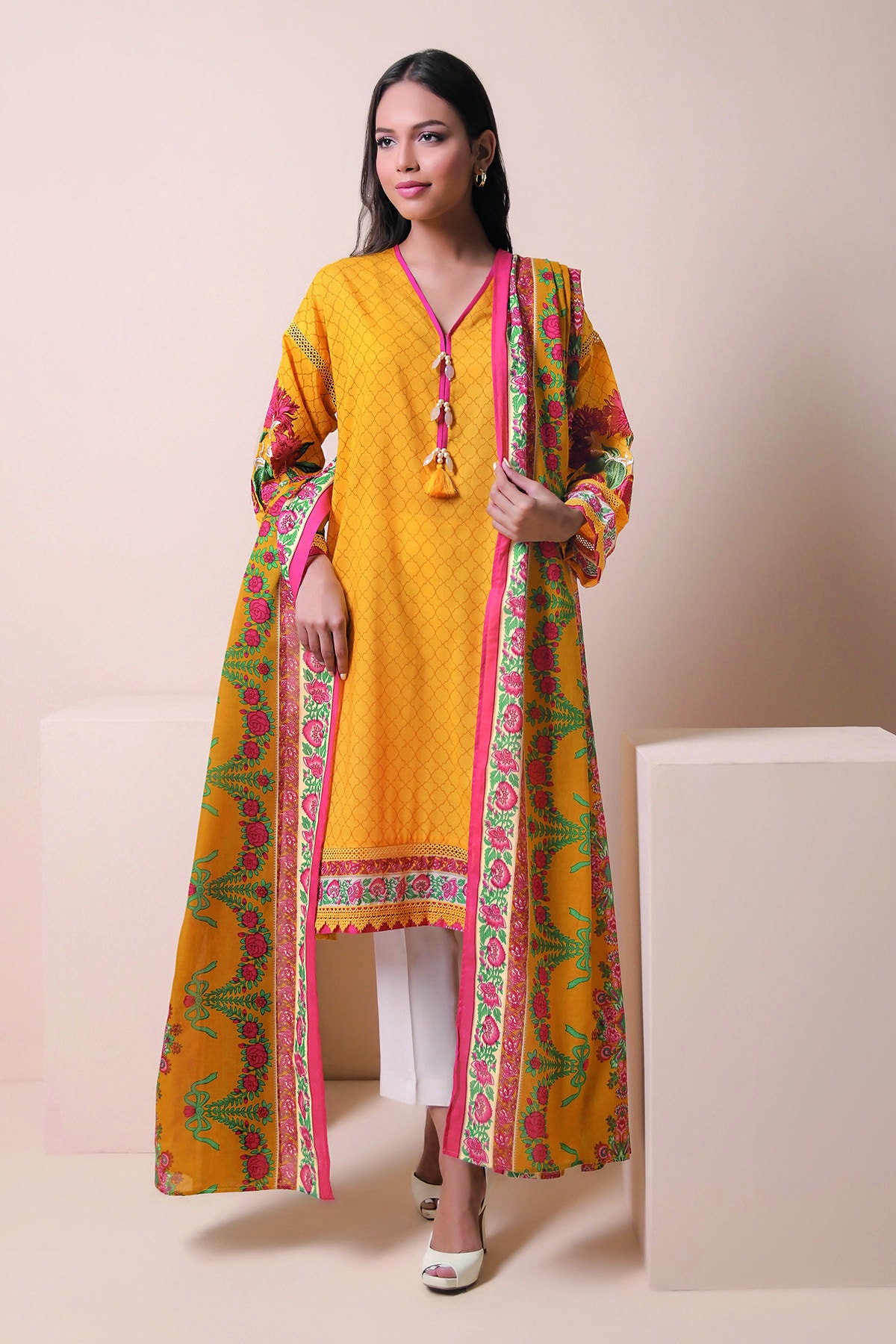 Printed Embroidered Lawn 2PC