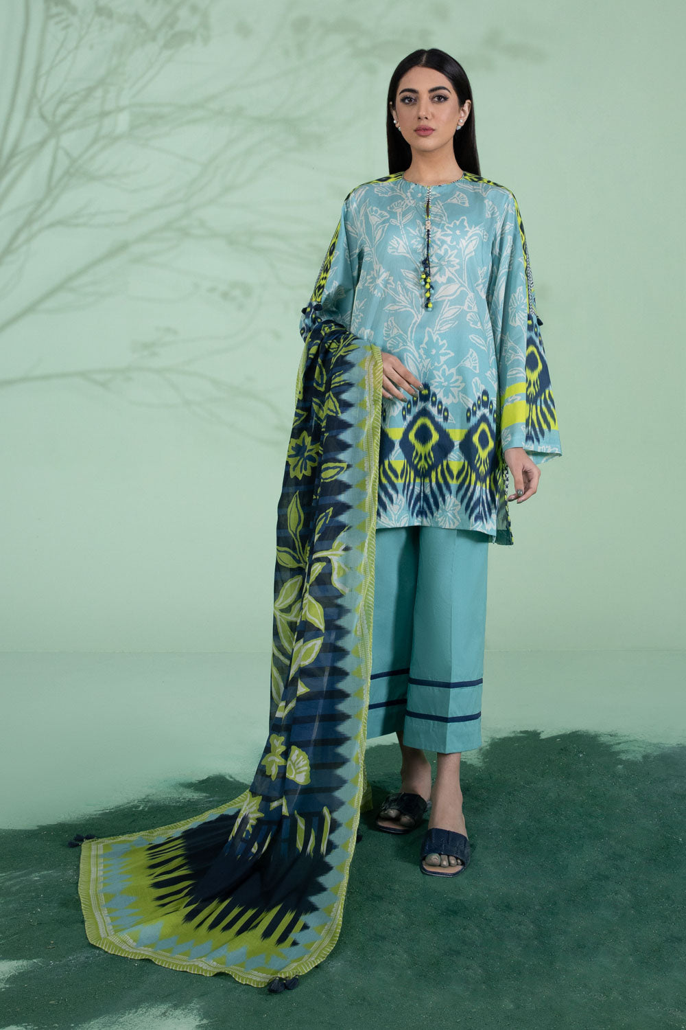 Sapphire Printed Lawn Suit 3Pc