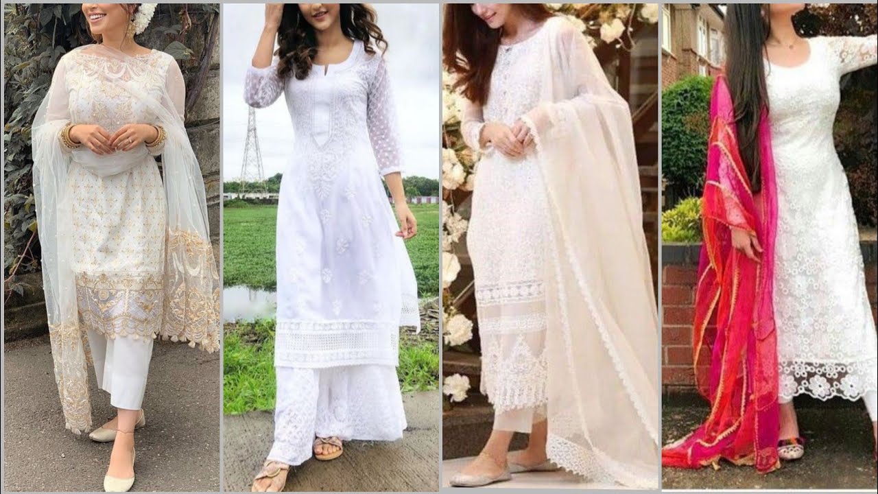 Best White Net kurti Designs for Ladies