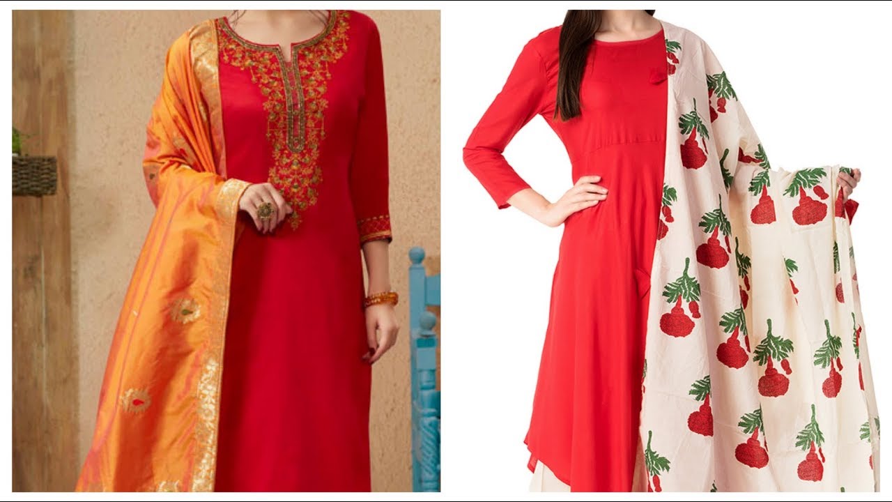 Contrast With red Kurti