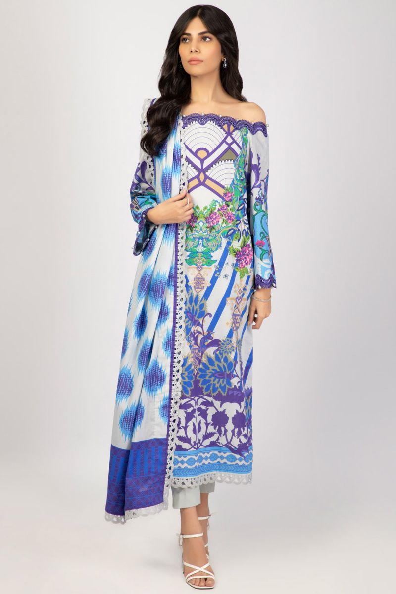 Embroidered lawn Alkaram 3PC suit