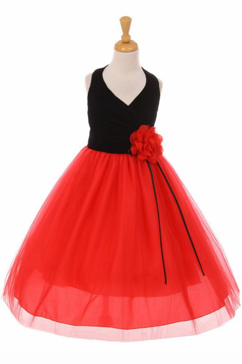Kids Black and Red Net Frock