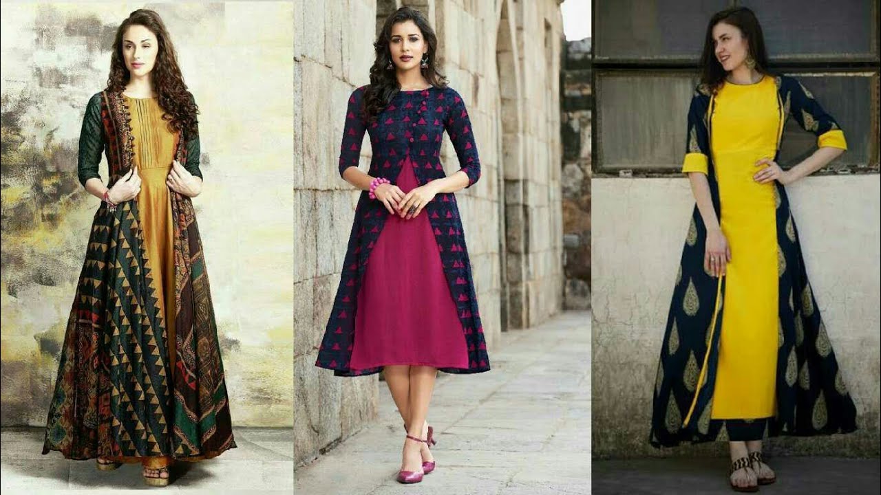 Heritage Anaisha Rayon Printed Fancy Jacket Pattern Kurti Collection