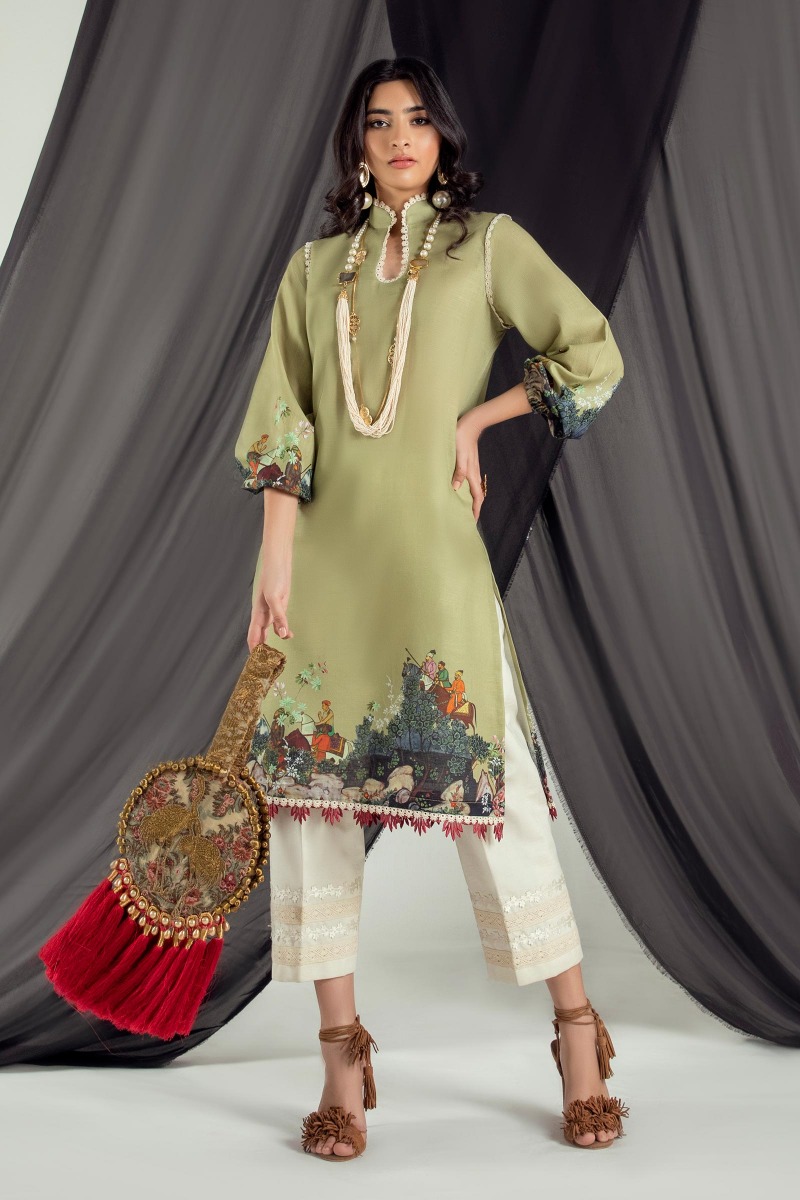 New Kurti With Neck Lace design