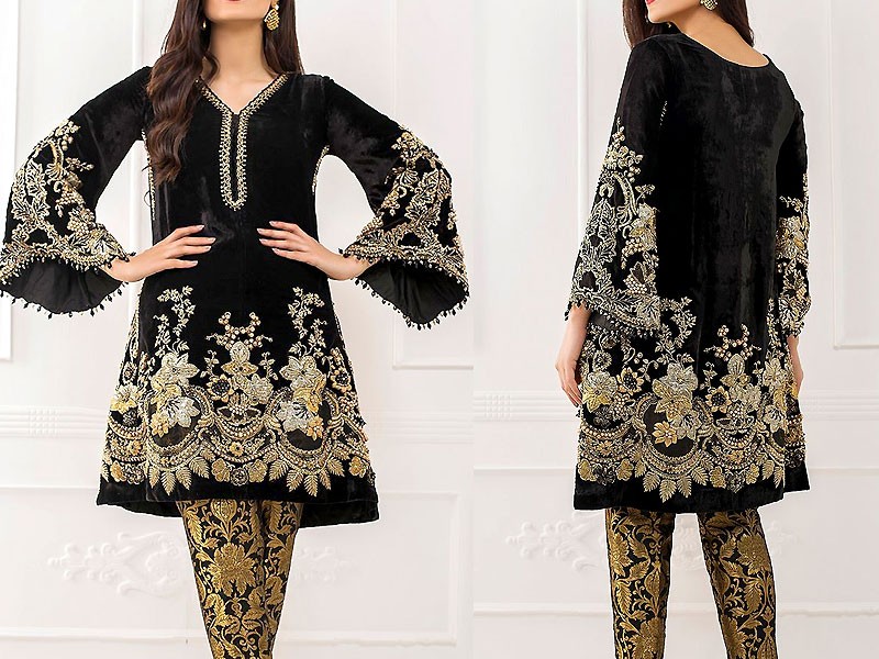 Pakistani Velvet Kurti design For Ladies