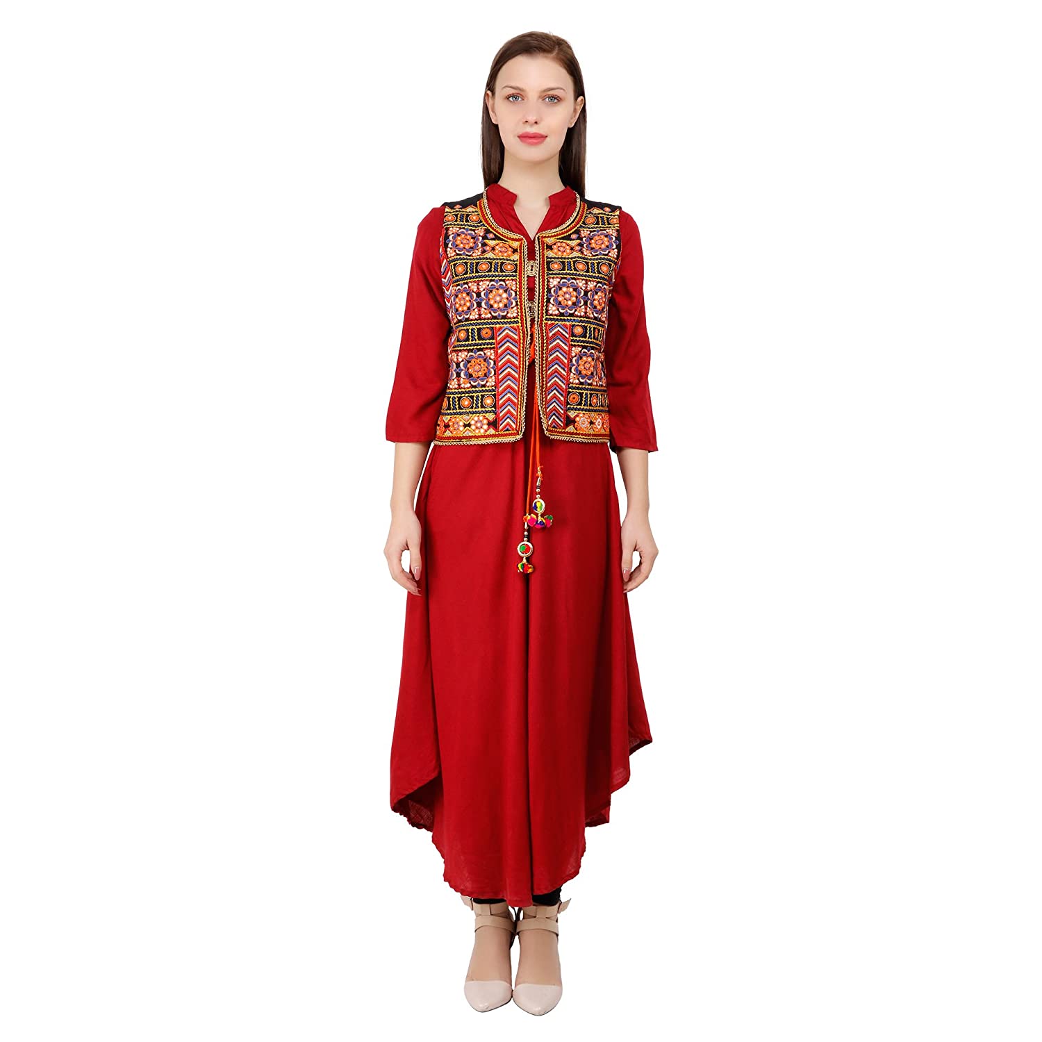 Rajasthani Red Kurti With Embroidered